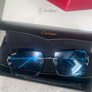 Cartier Blue Men's Sunglasses